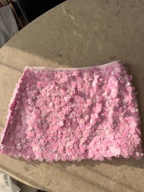 Zara Pink Sequin-Embellished Mini Skirt